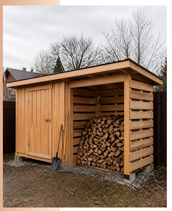 Изготовление и аренда хозблоков с дровником под ключ в Орехове-Зуеве